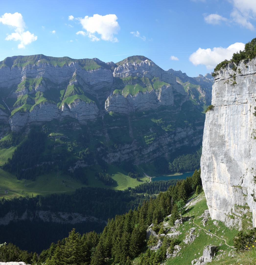 Blick von Ebenalp zum Seealpsee