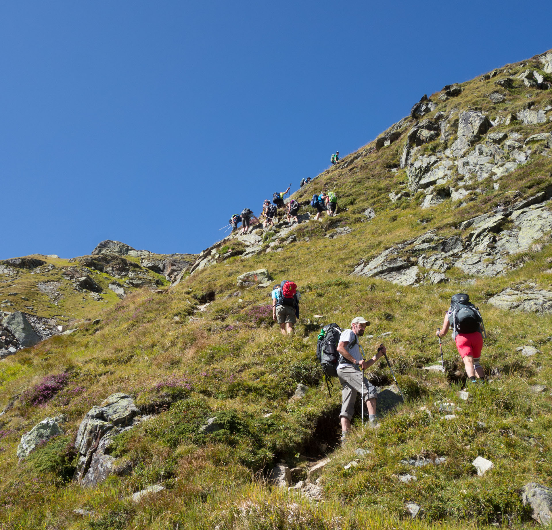 Steiler Aufstieg Litznersattel