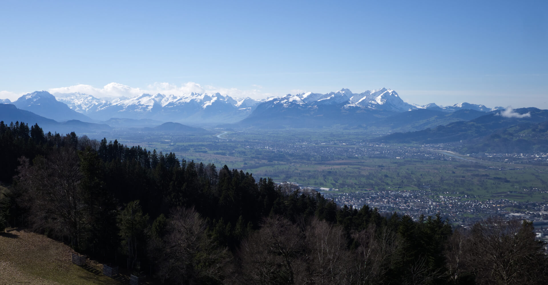 Rheintal mit Alpen