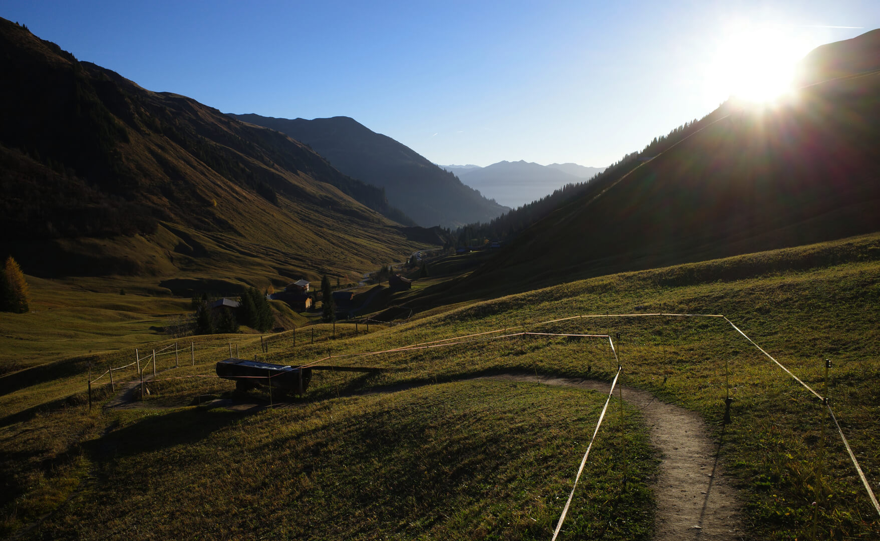 Wiesenweg bei Sonnenuntergang